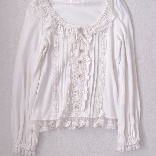 리즈리사 레이스 롱슬리브 블라우스 히메갸루 라떼갸루