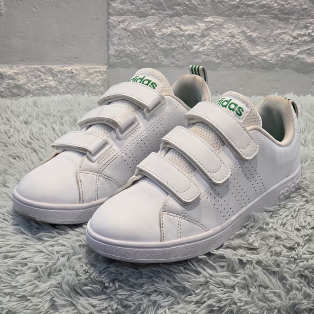 7w-12:아디다스 VS 어드밴티지 클린 벨크로 화이트23cm-상태굿