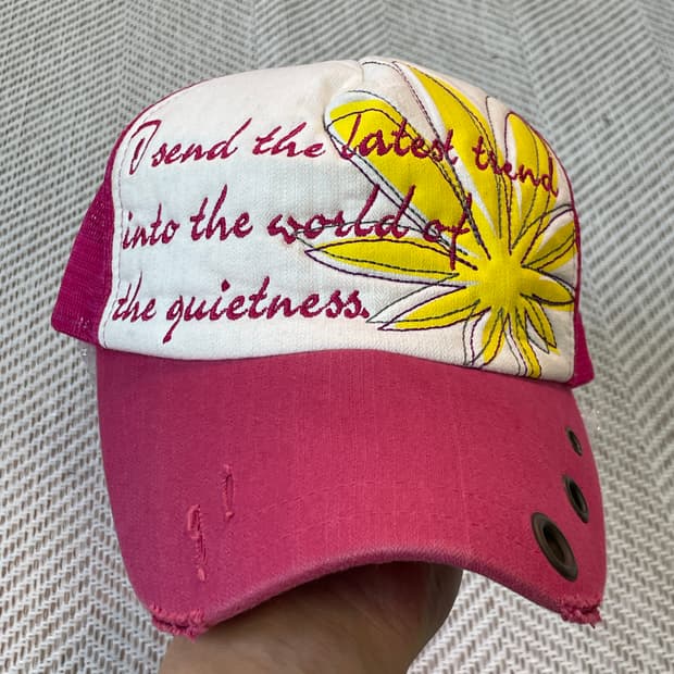 빈티지 자수 데미지 볼캡 