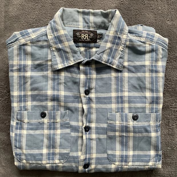 RRL 더블알엘 플래드 체크 워크 셔츠
