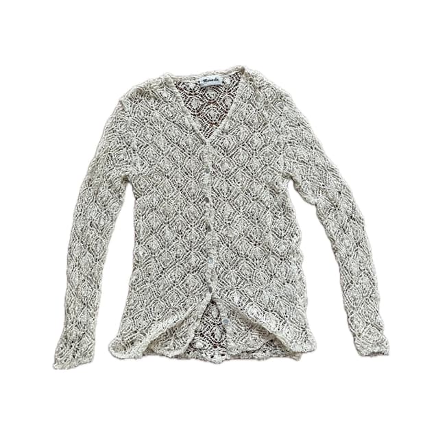 빈티지 크로셰 크로쉐 니트 가디건 모리걸 그런지 오리엔탈