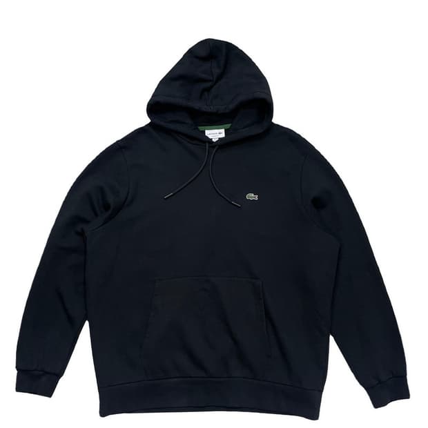 LACOSTE 로고 후드티 블랙 XXL