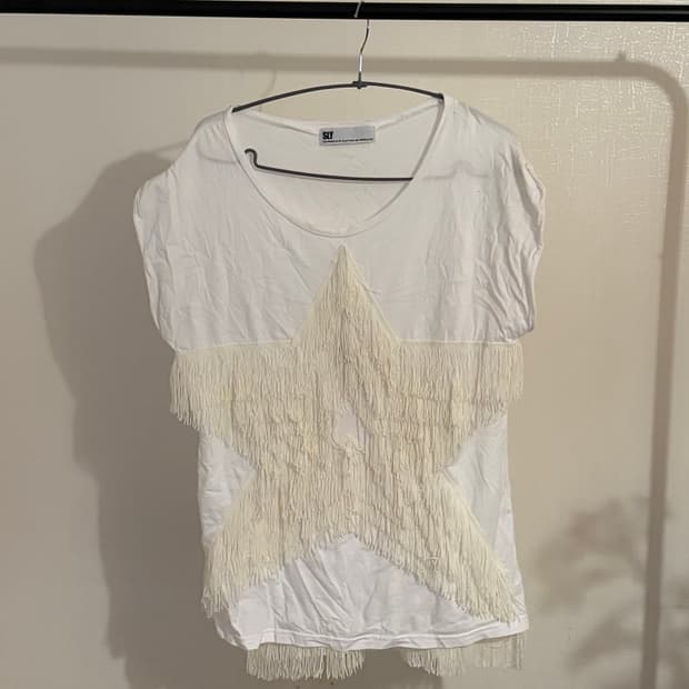 SLY Star Fringe White Top