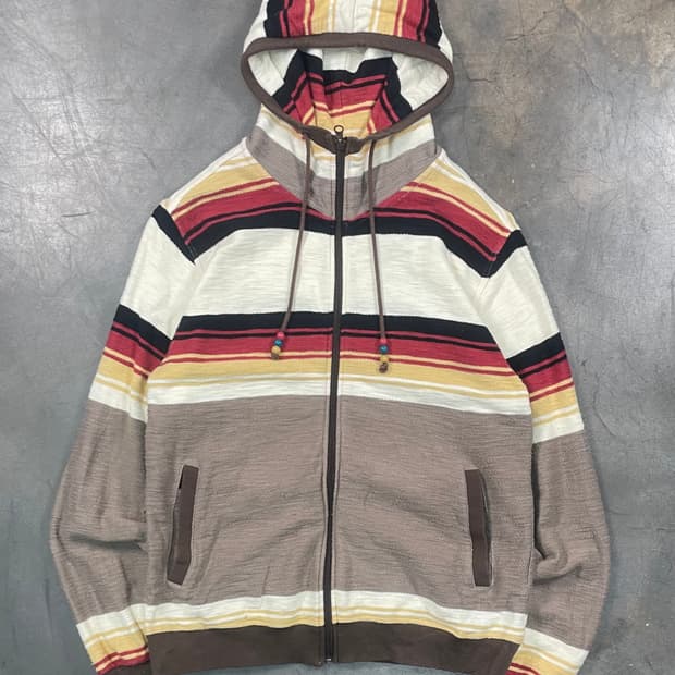 PowerToPeople 에스닉 스트라이프 후드집업