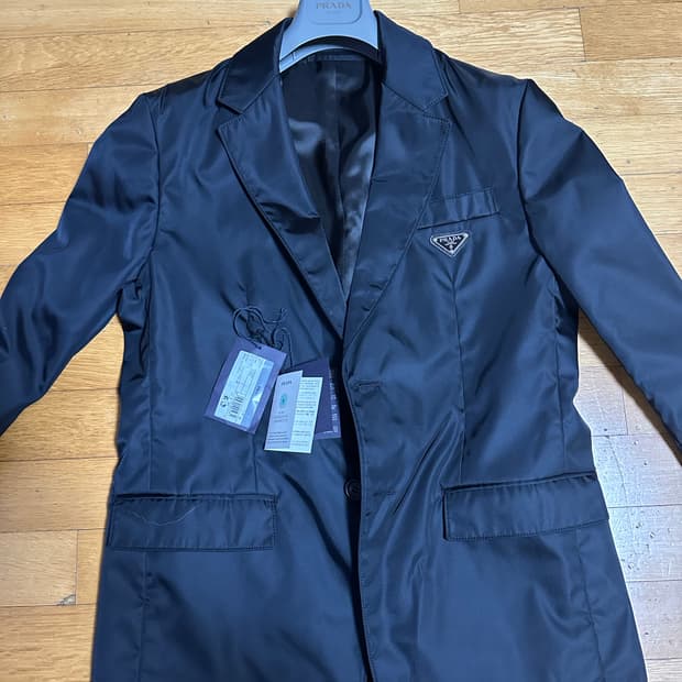 [50사이즈/1회착] 프라다 리나일론 투버튼 블레이저