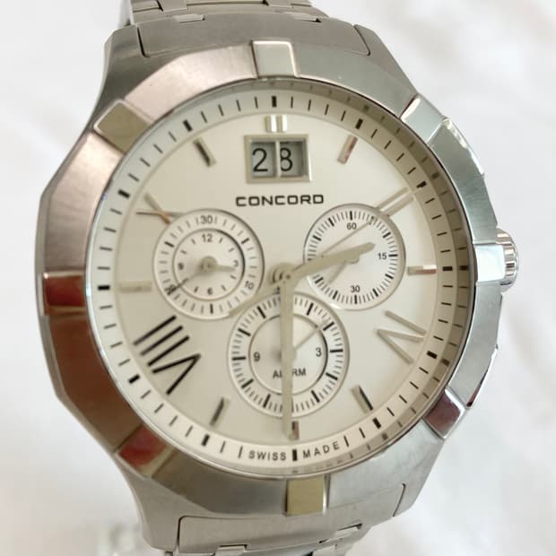 콩코드 스틸 크로노 42mm 사라토가 쿼츠 남성용