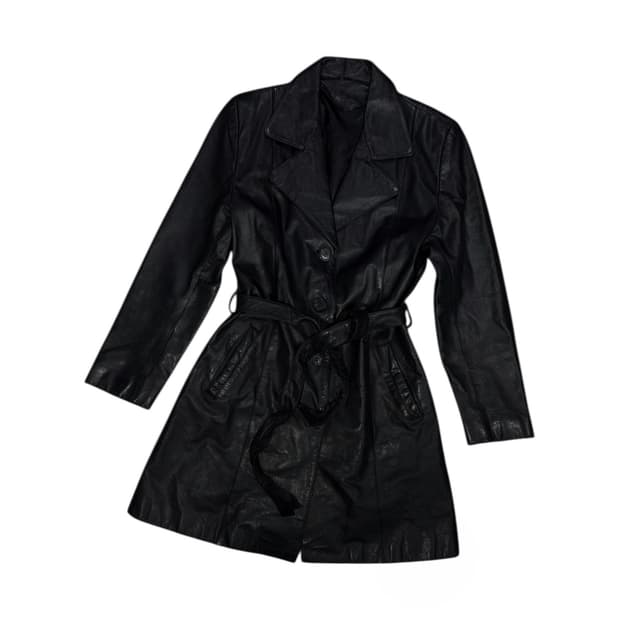 Vintage 빈티지 카우레더 트렌치 코트