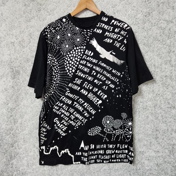 283A [44] 준지 X 롭 라이언 그래픽 반팔 티셔츠