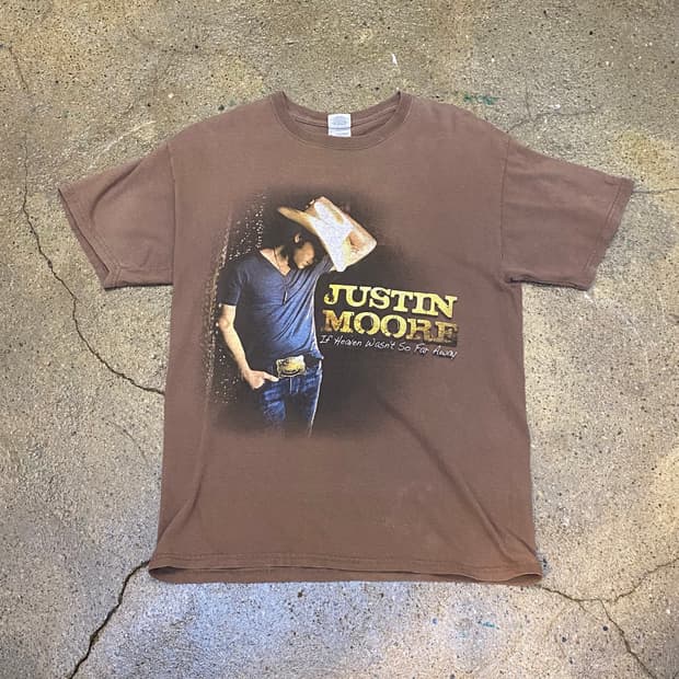 미국 빈티지 가수 저스틴 무어 투어티 락티셔츠 반팔티