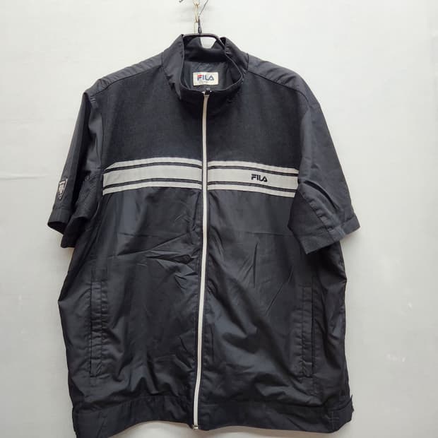 올드스쿨 휠라 로고 웜업 반팔 바람막이 110(XL)