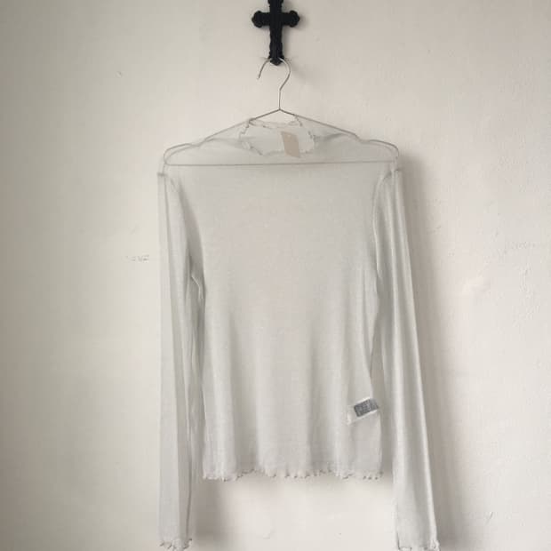 High neck see through sleeve