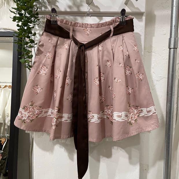 Ank rouge flower mini skirt