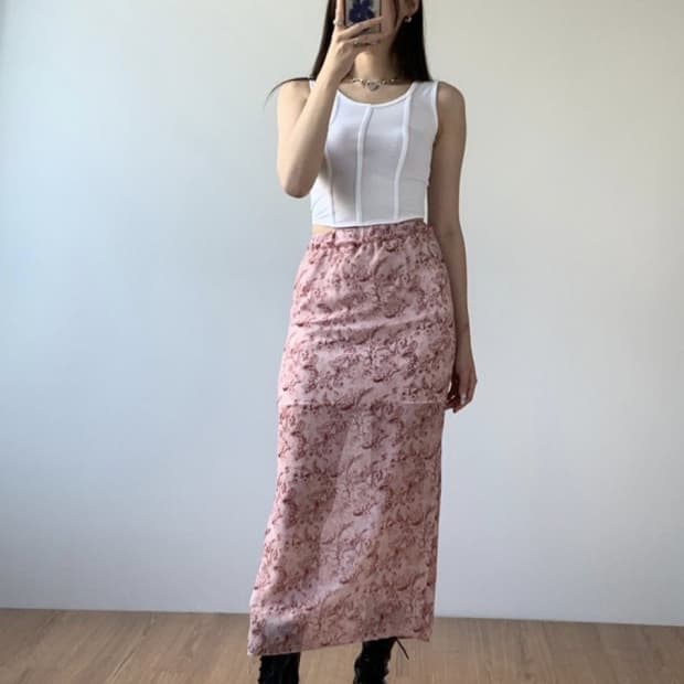 [새상품] 루루서울 오아시스 스커트 레드