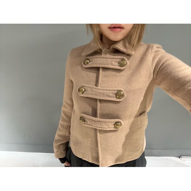 double button detail half coat