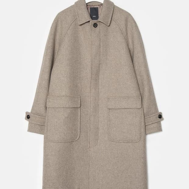 엠비오 울 세미 오버 발마칸 코트 오트밀 95사이즈 