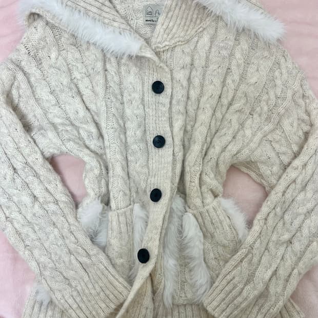 달천깔 모리걸 사와코 히메갸루 베이지 니트 가디건 