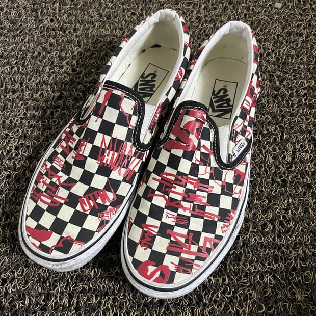 반스 슬립온 체커보드 그래피티