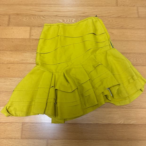 타임 time 겨자색 머메이드 스커트