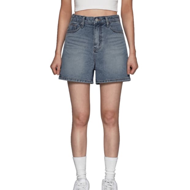 블랙업 - Bdenim 012 워싱 숏츠 (중청 s)