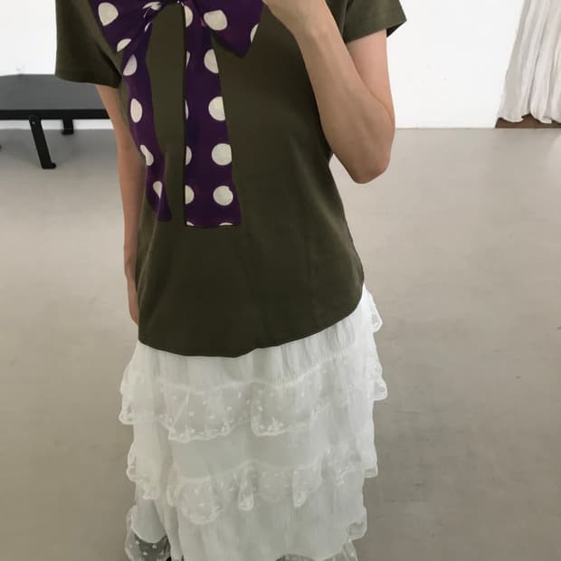 vintage ribbon print top