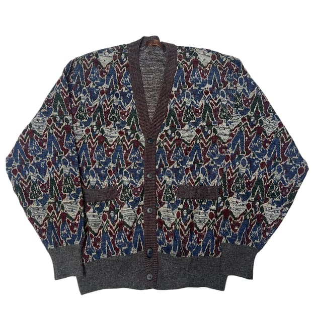 블랙미쏘니스포츠 휴먼패턴니트가디건 105