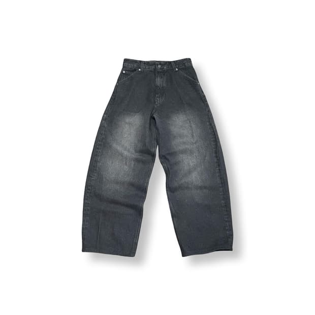 [30] 비긴202 블랙 워싱 와이드 데님 벌룬팬츠