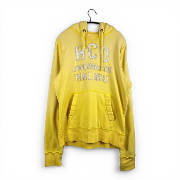 (M) 홀리스터 패치로고 후드 티 옐로우