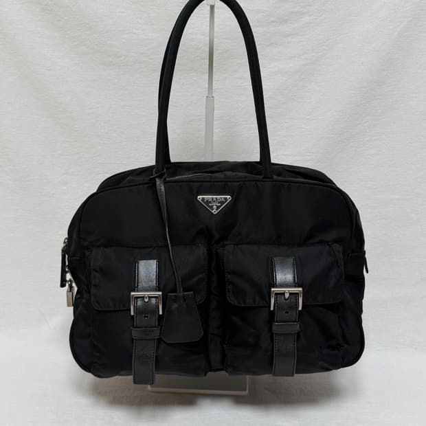 정품 프라다 포코노 나일론 투포켓 블랙 토트백 숄더백 여행가방 보스턴백