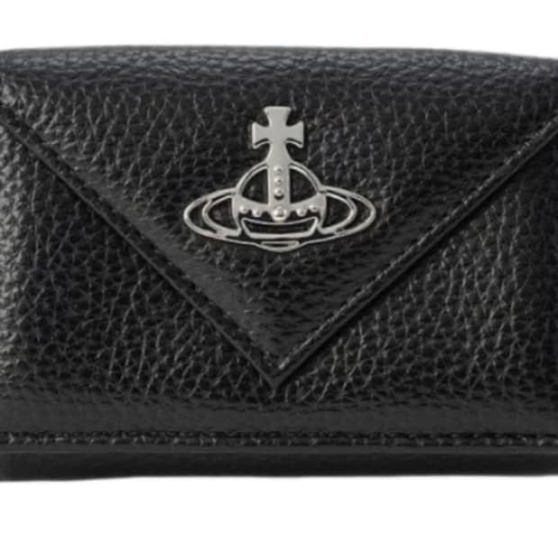 비비안 웨스트우드 리비건 그레인 엔벨로프 포켓 빌 폴드 블랙