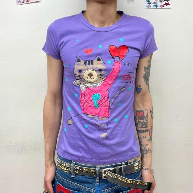 Confession Cat Purple T-shirt