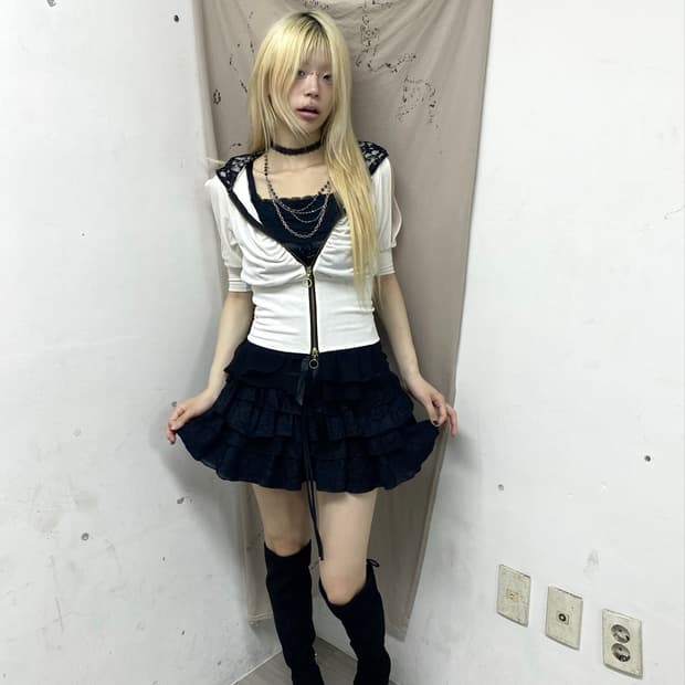 00’s GAL shirring Detail 2-way 1/2 Off-S