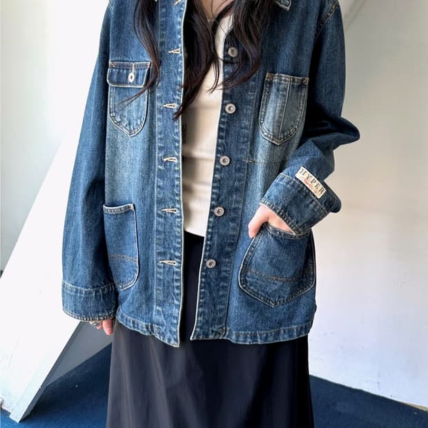 Heavy denim chore jacket
