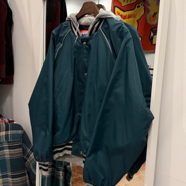 90s Athletic Works 스타디움 후드 바시티 자켓 (USA)