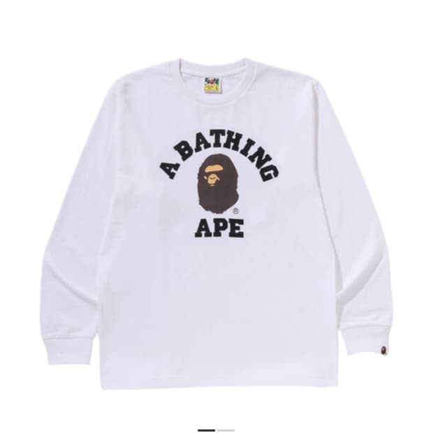 베이프 컬리지 롱슬리브 티셔츠 화이트