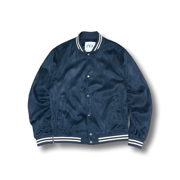 [L] 자라 벨루어 네이비 블루종 점퍼