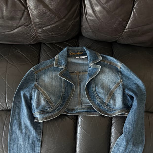 washed denim bolero jacket