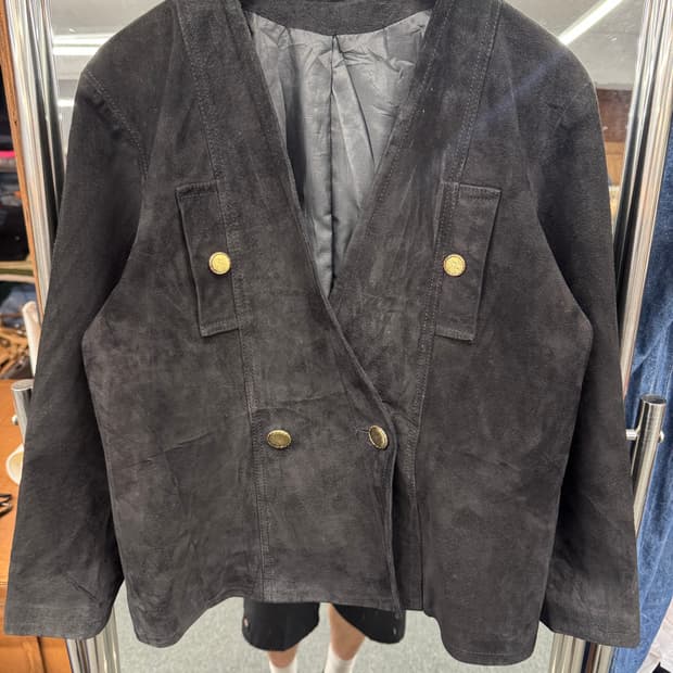 japanese vintage 논카라 스웨이드 더블 브레스티드 자켓