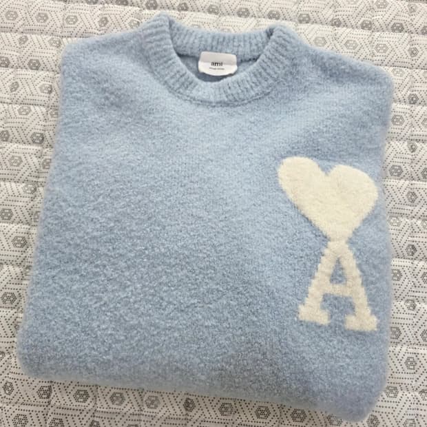 아미 AMI 빅하트 니트 하늘색 ~55반