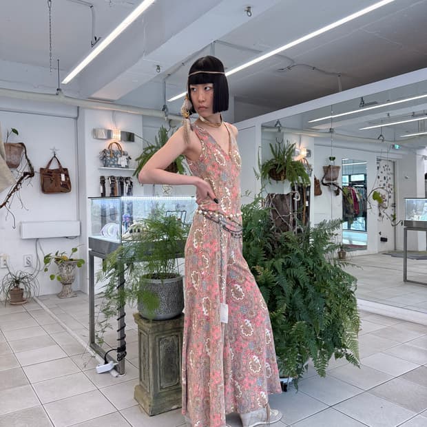 paisley knit overall