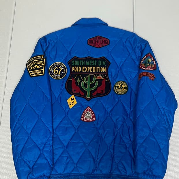 폴로 랄프로렌 패치워크 라이트다운 코치자켓(경량패딩) M사이즈 판매합니다