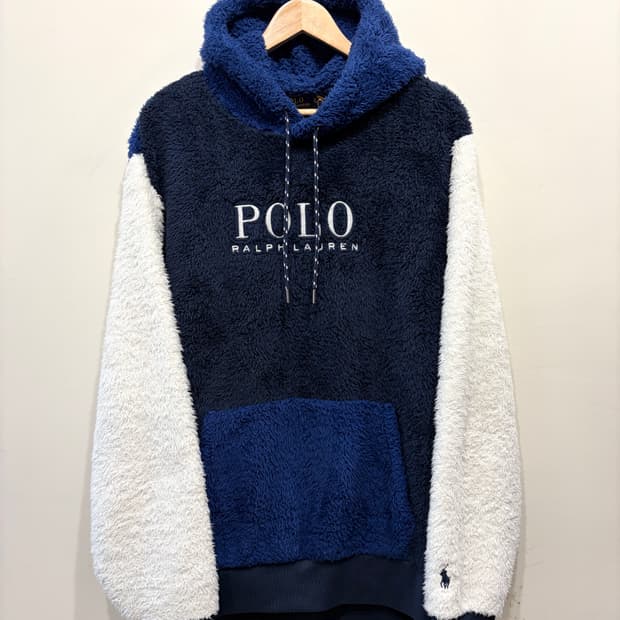 폴로 랄프로렌 로고 플리스 후드티