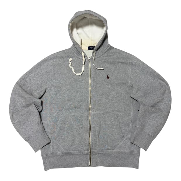 폴로 랄프로렌 버건디 포니 그레이 후드 집업