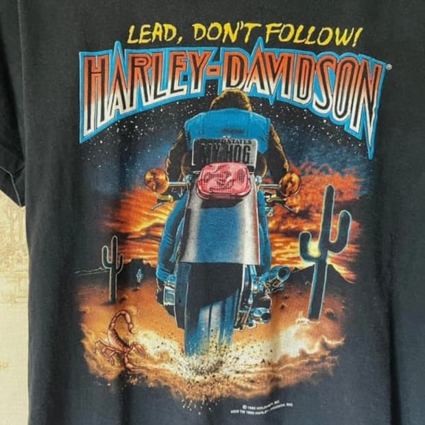 90s 할리데이비슨 반팔티셔츠 m (1990 싱글스티치)