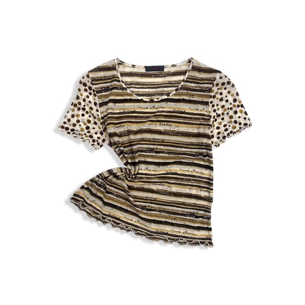 Grunge Lettering See Through T Shirt