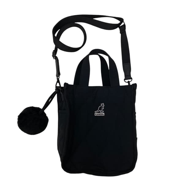 캉골 블랙 폼폼키링 숄더백 3way
