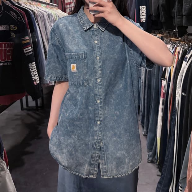 [IM] Carhartt 칼하트 워싱 데님 반팔 셔츠