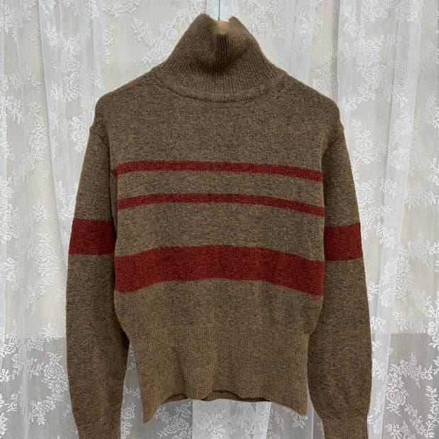 S) 새상품 엔오르 모헤어 터틀넥 니트 브라운