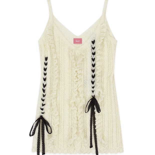 시눈 Crochet Ribbon Tie Sleeveless Dress