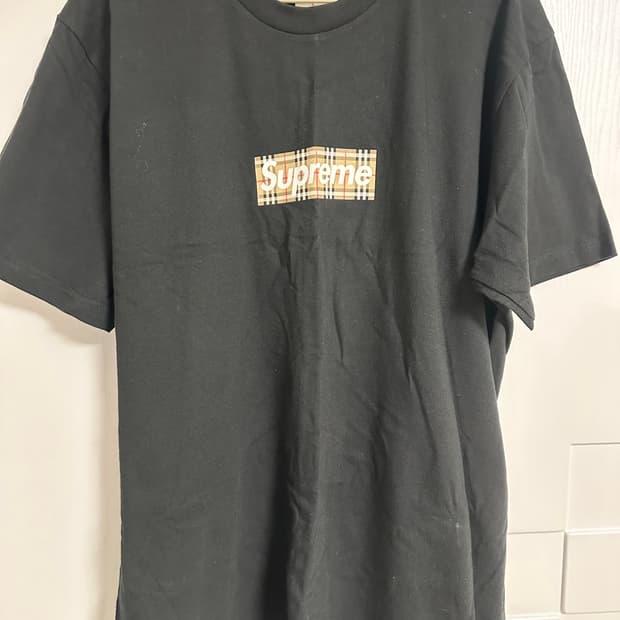 슈프림 버버리 박스로고 티셔츠 L