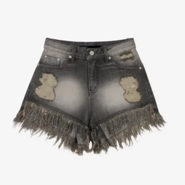 보헤미안서울 보헴서 데미지 워싱 쇼츠 반바지 그레이 L